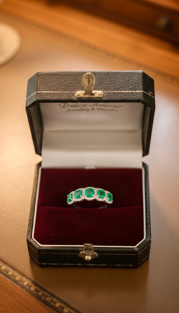 Emerald 5 Stone Ring