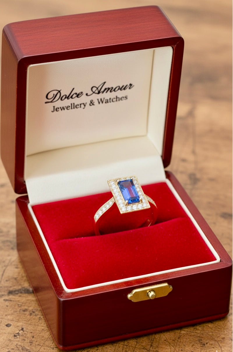 Sapphire and Diamond 9ct Yellow Gold Ring