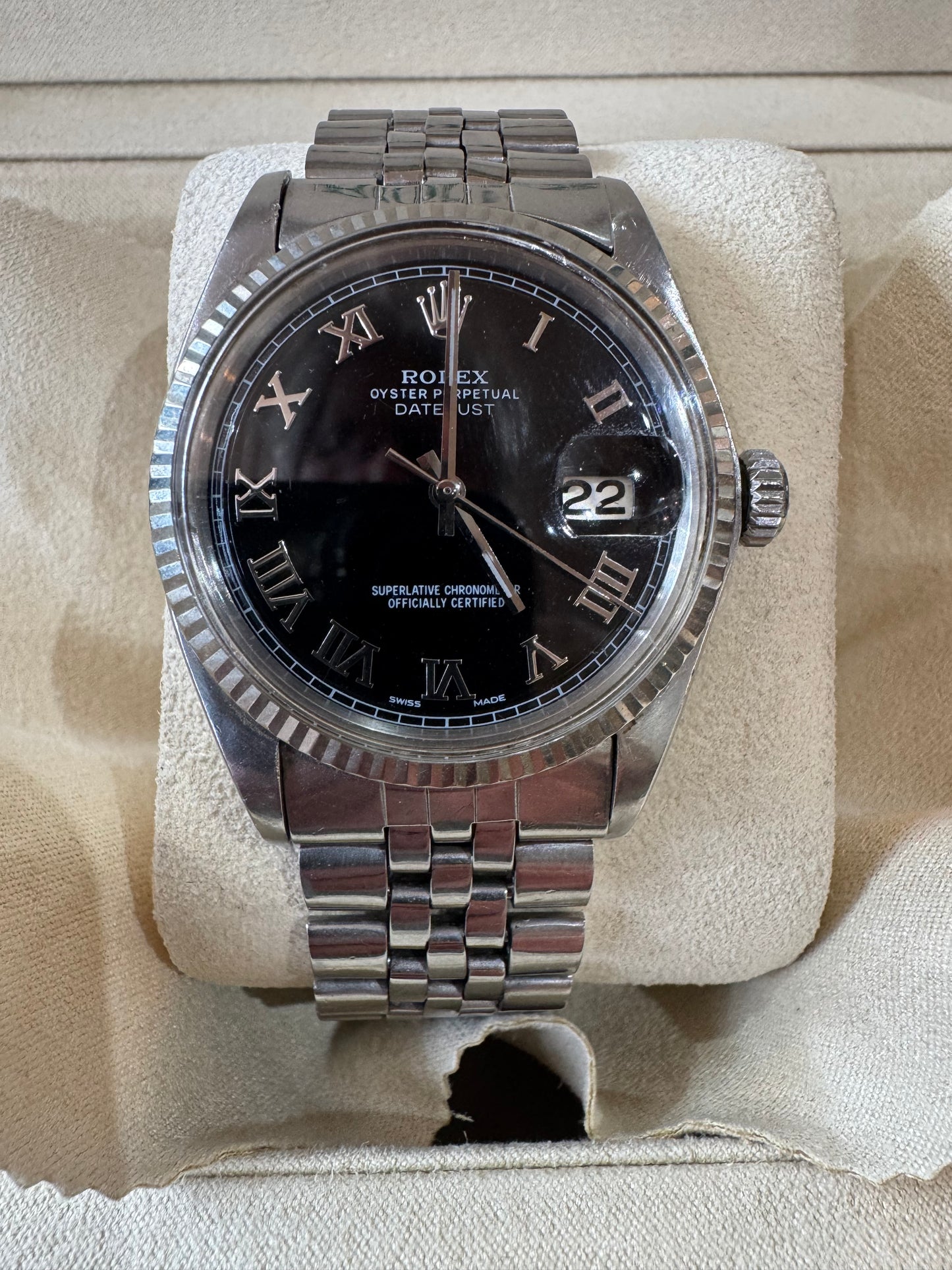 Rolex Just Date Black Face Roman Numerals