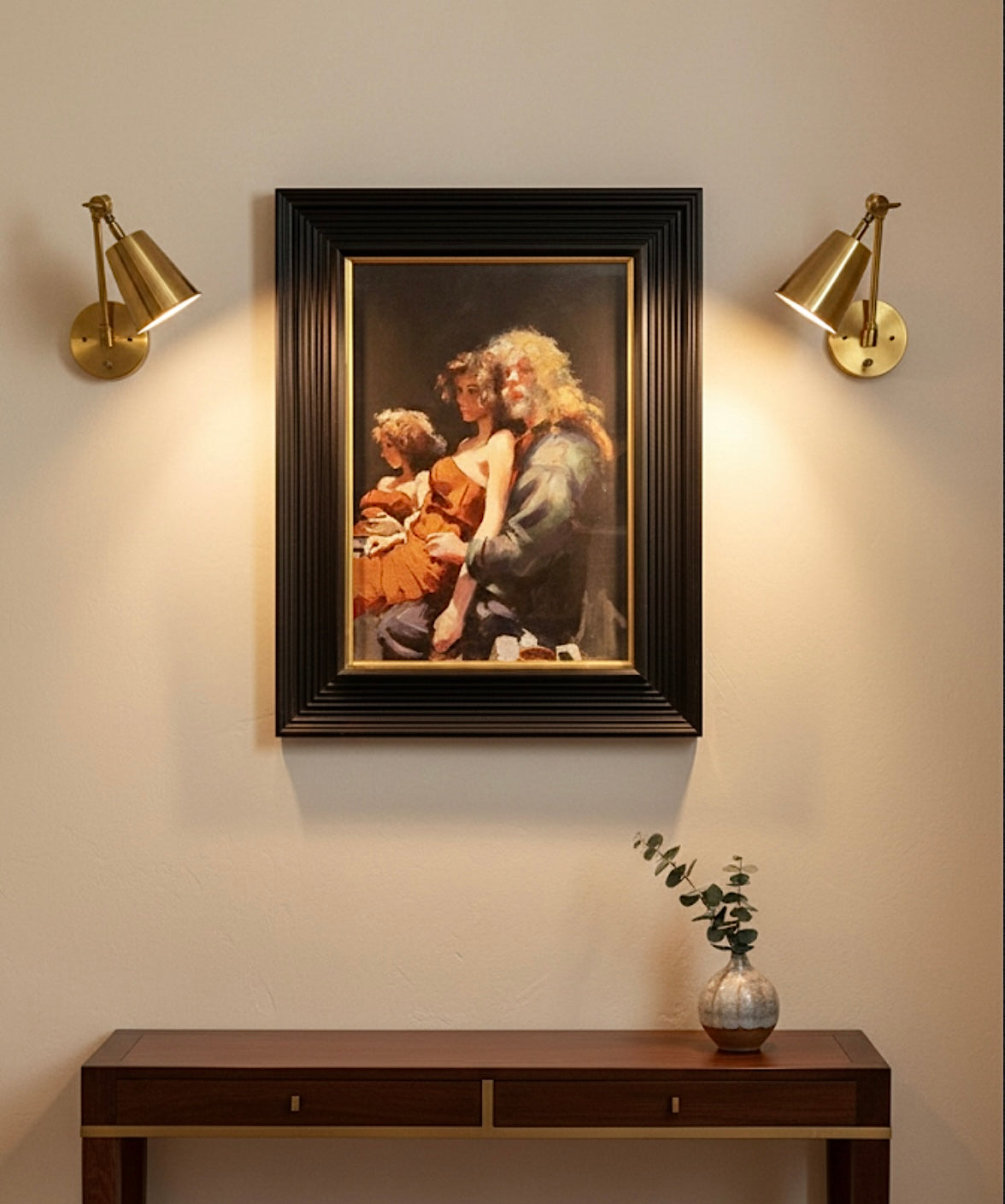 Painter With Esther In Studio Oil On Canvas By Robert Lenkiewicz