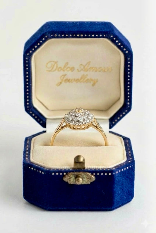 Diamond Cluster Ring 9ct Yellow Gold