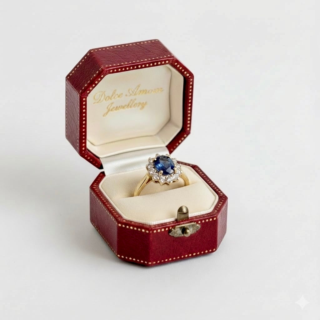 Sapphire and Diamond 18k Yellow Gold Ring