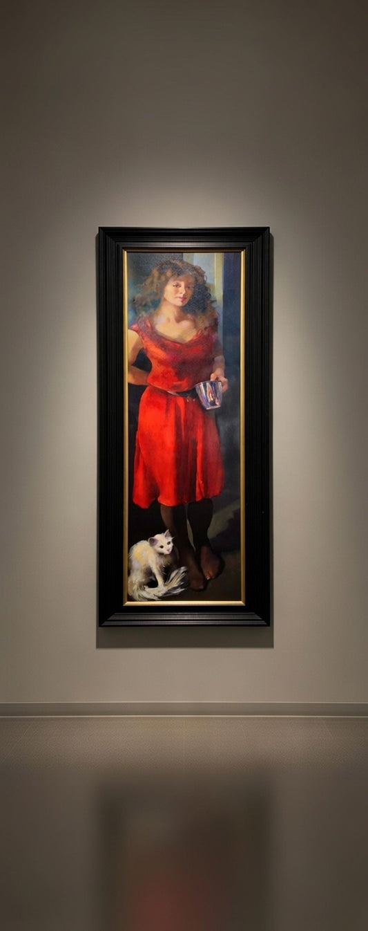 Karen In Red Dress With Cat