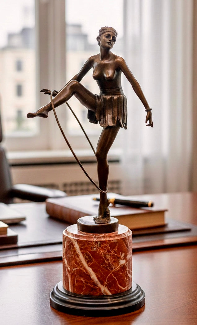 Art Deco Bronze and Marble Sculpture