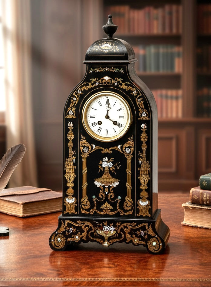 French Boulle-style Mantel Clock, Napoleon III