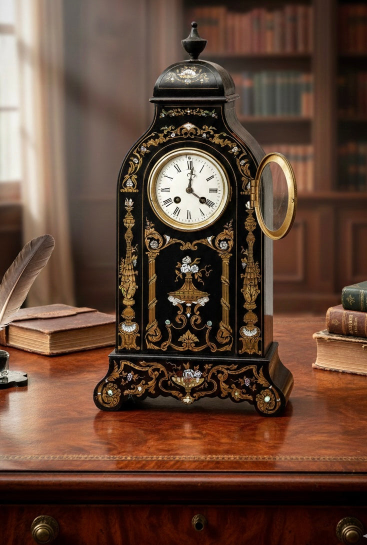 French Boulle-style Mantel Clock, Napoleon III