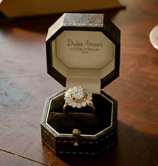 Diamond Halo Ring 18k Yellow Gold