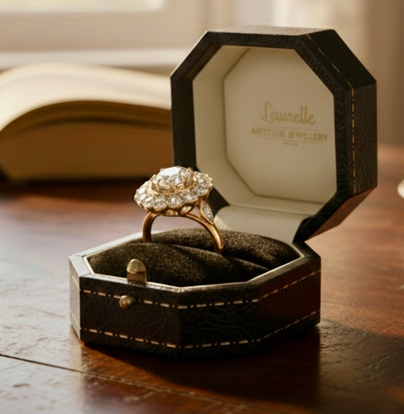 Diamond Halo Ring 18k Yellow Gold