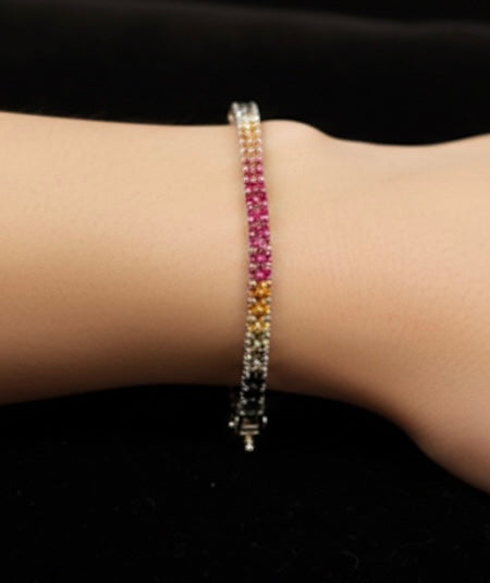 Rainbow Sapphire Bracelet Gold (9k)