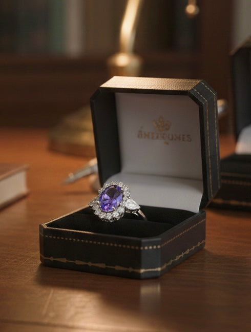 Tanzanite and Diamond 18k White Gold Ring