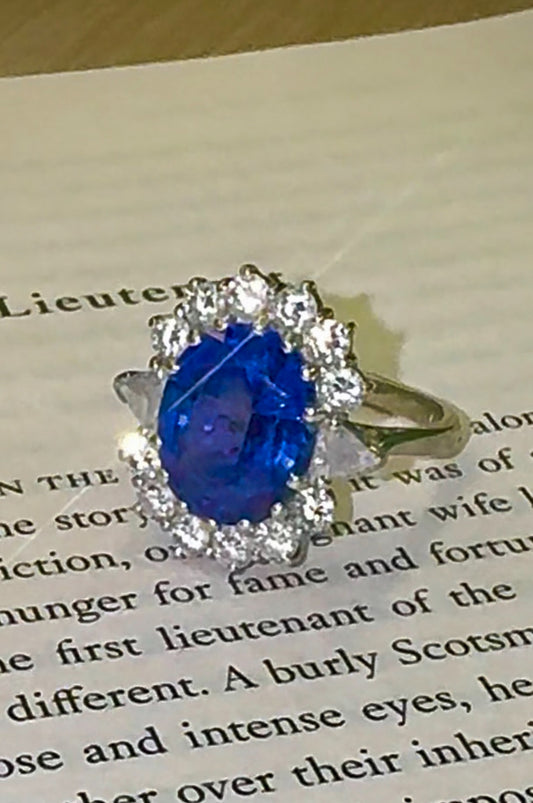 Tanzanite and Diamond 18k White Gold Ring