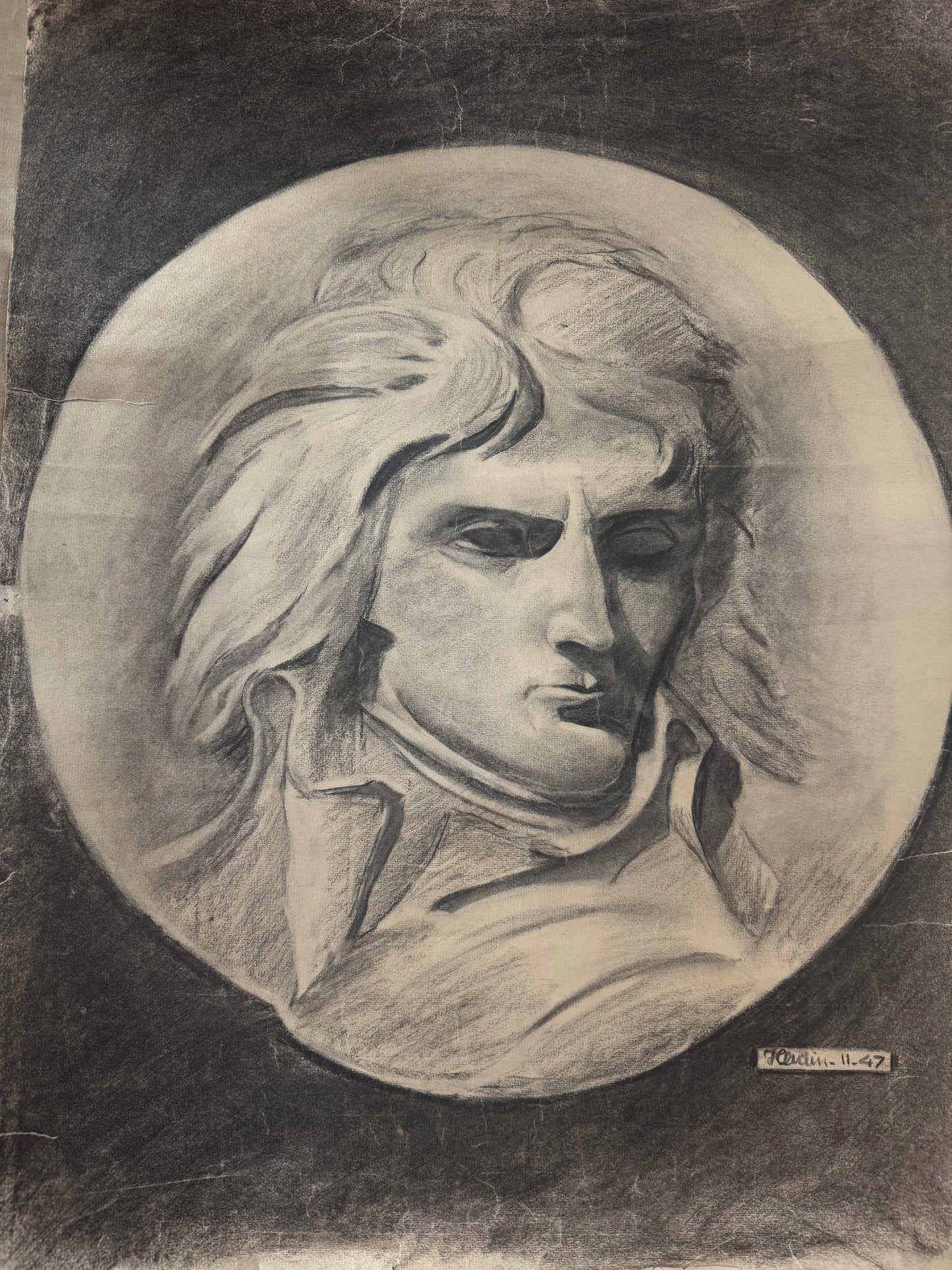 Charcoal On Paper 1948 Paris (Unframed)