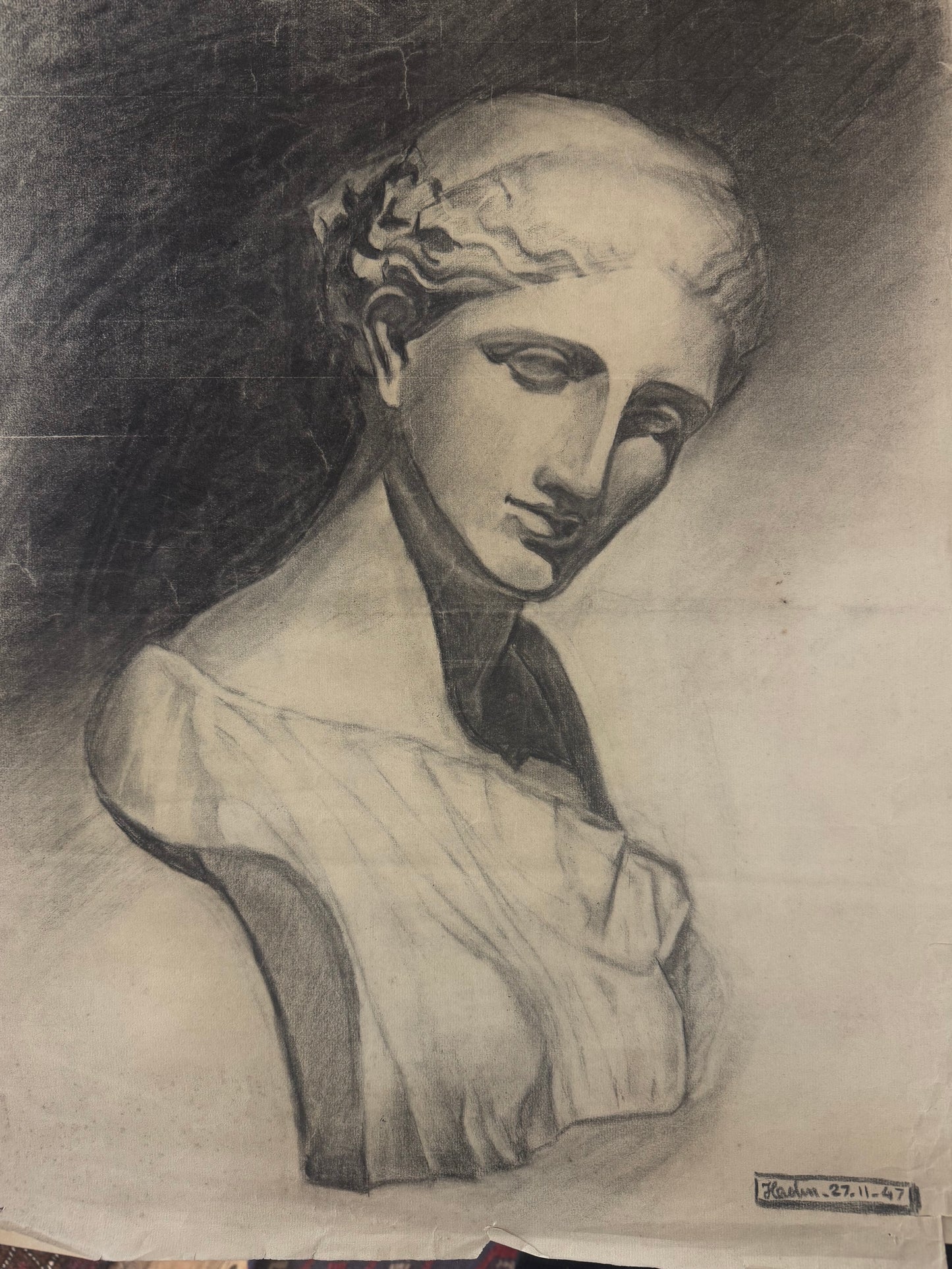 Charcoal On Paper 1948 Paris (Unframed)