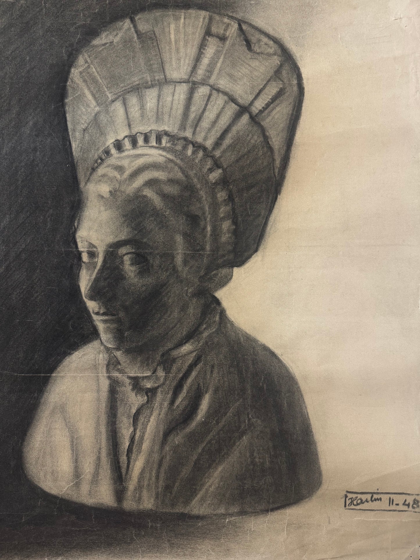 Charcoal On Paper 1948 Paris (Unframed)