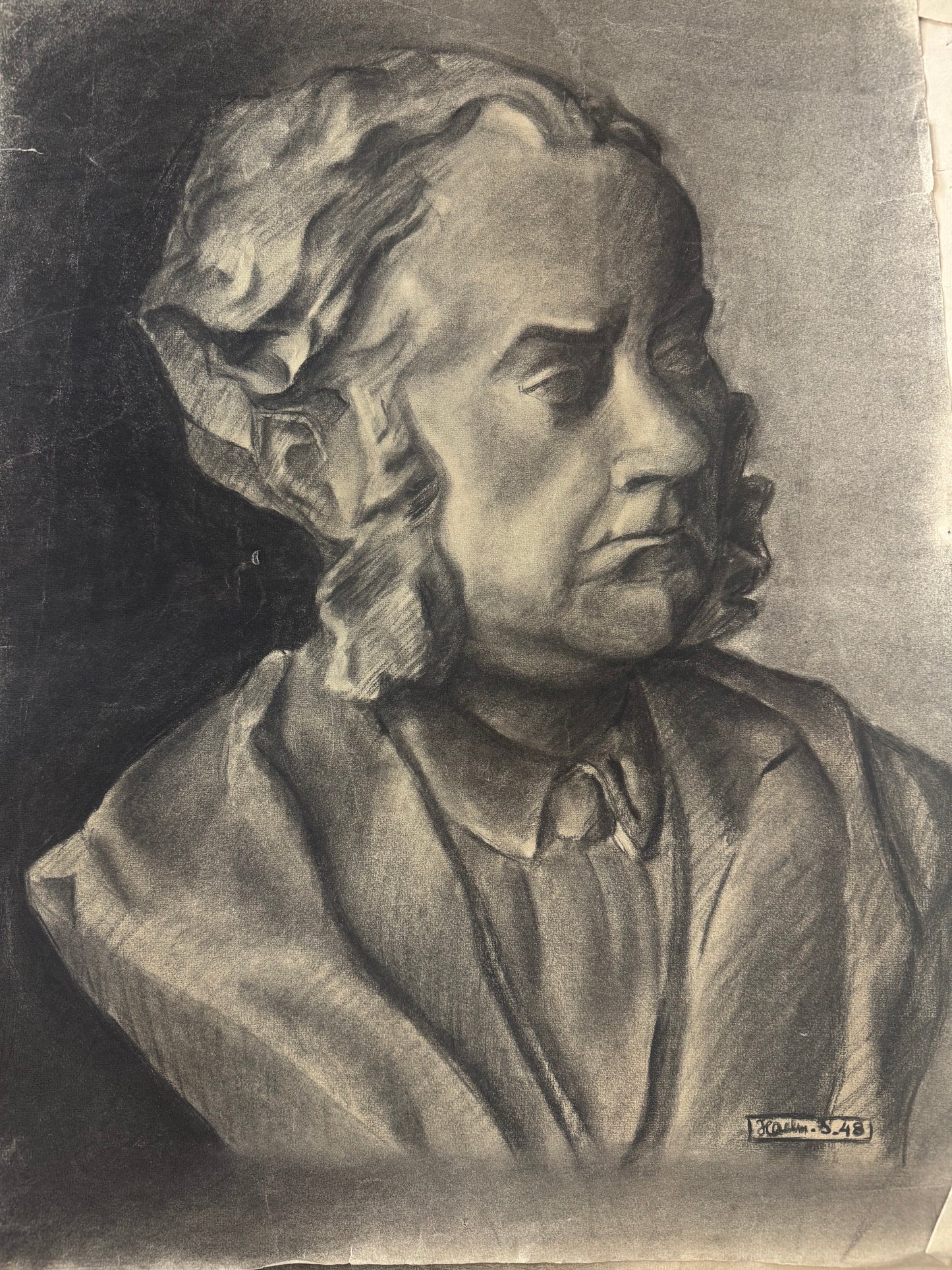 Charcoal On Paper 1948 Paris (Unframed)