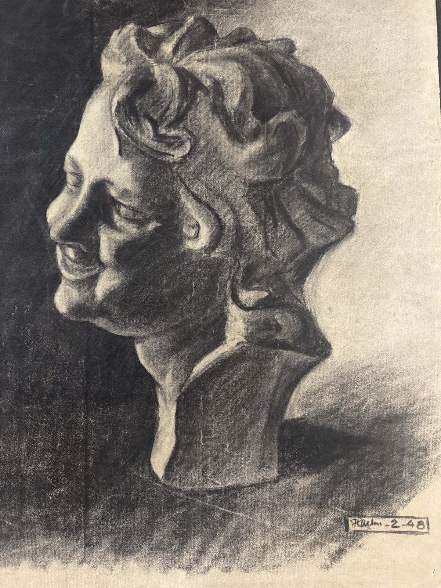 Charcoal On Paper 1948 Paris (Unframed)
