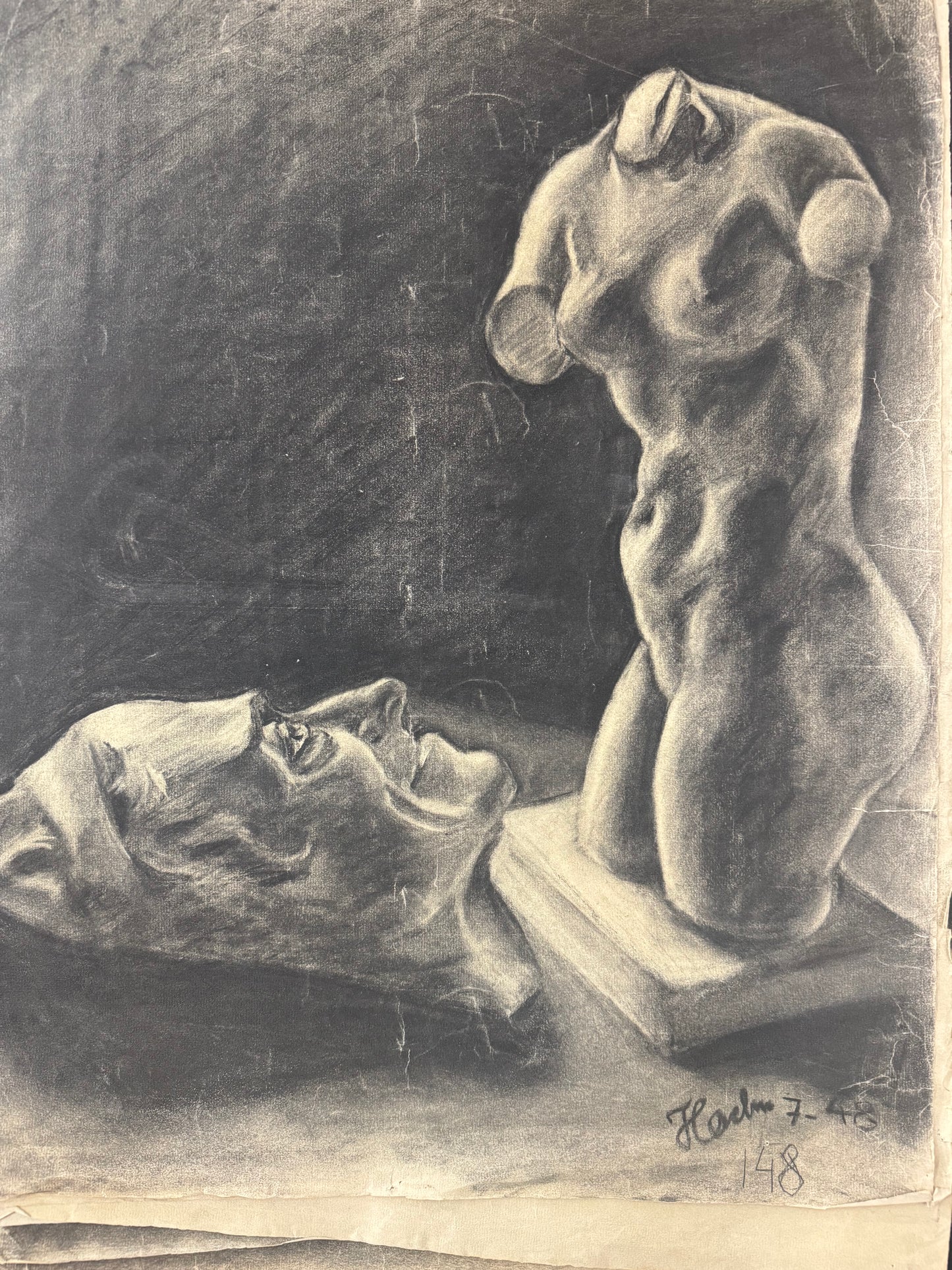 Charcoal On Paper 1948 Paris (Unframed)