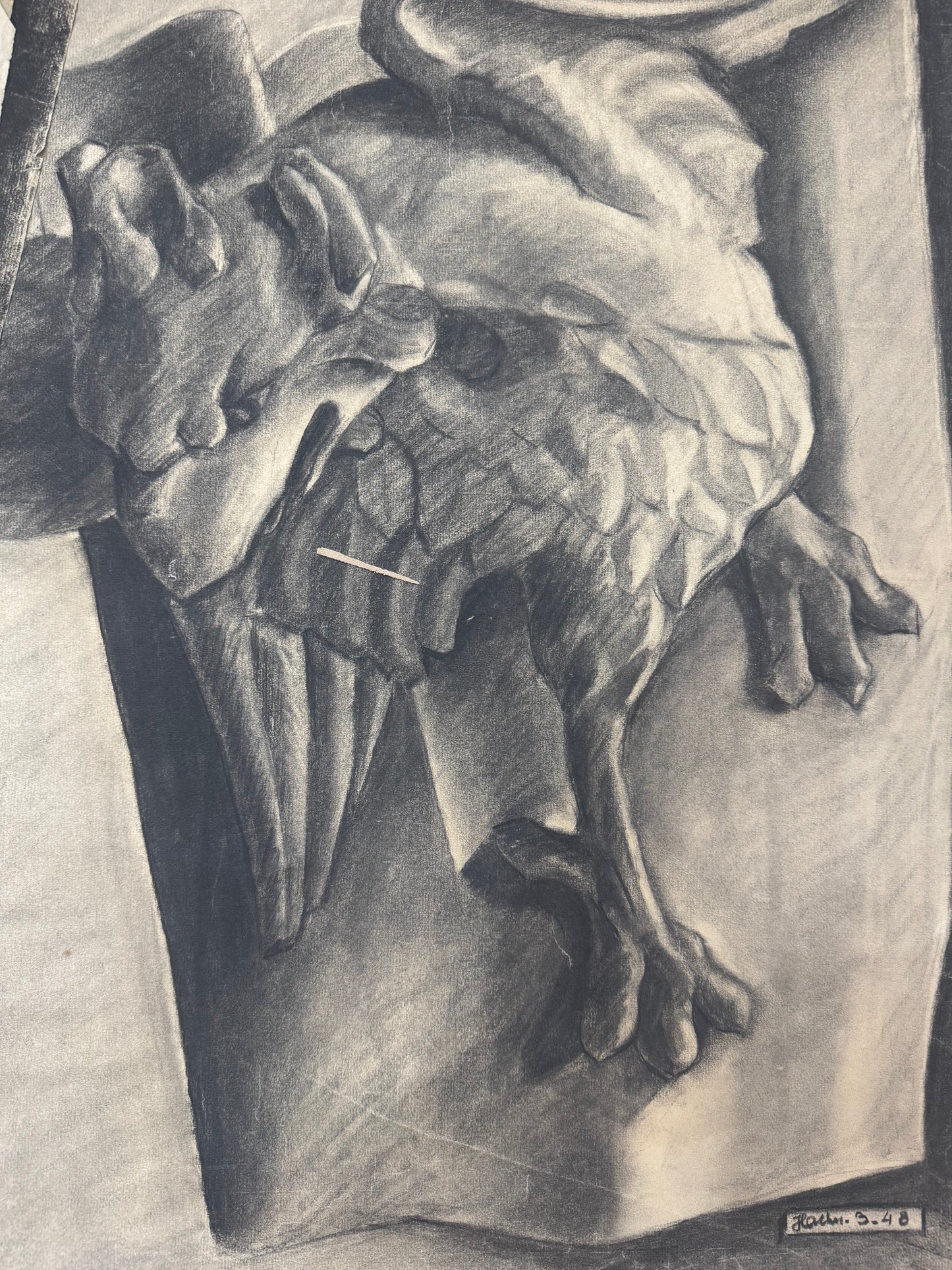 Charcoal On Paper 1948 Paris (Unframed)