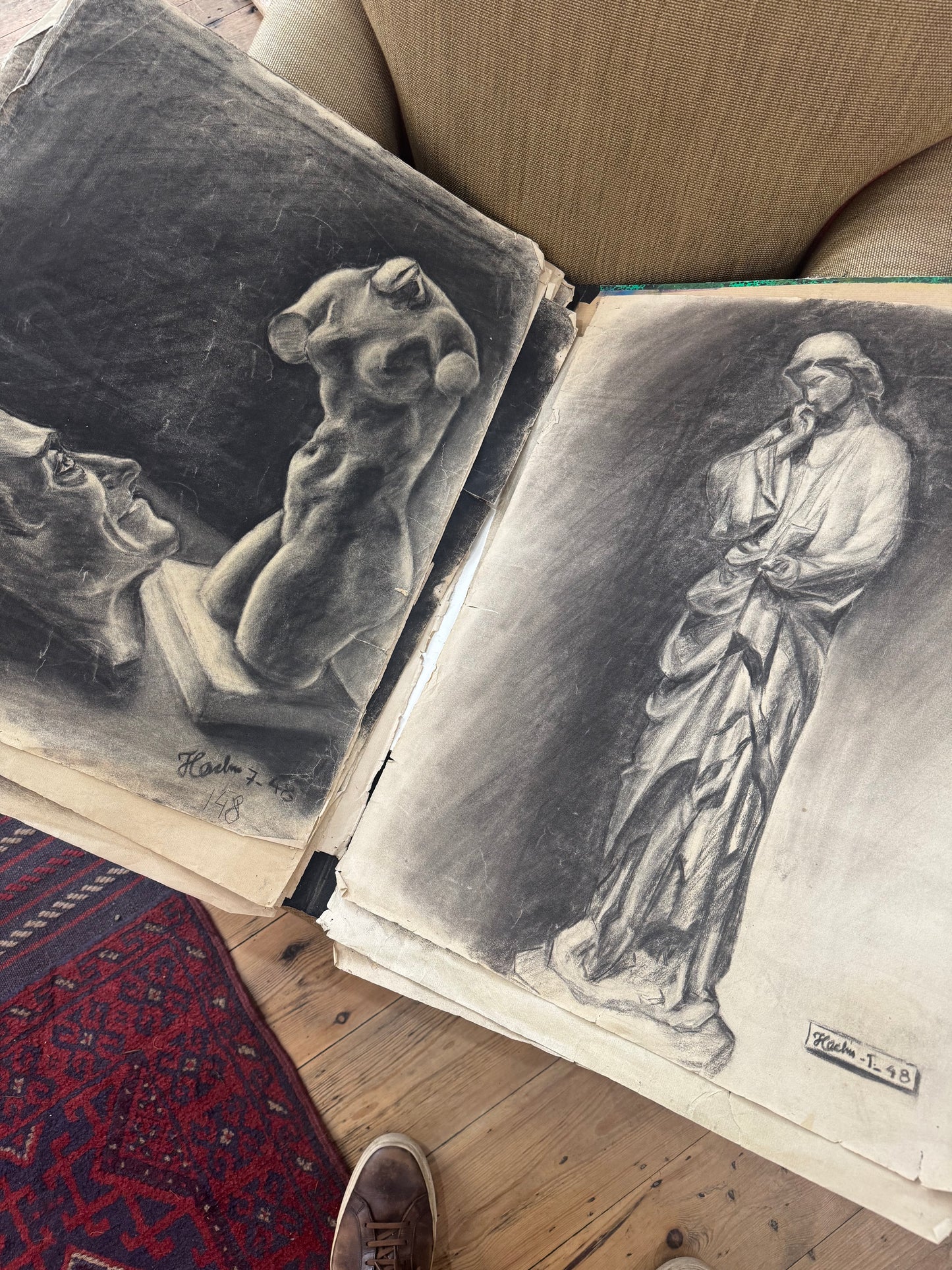 Charcoal On Paper 1948 Paris (Unframed)