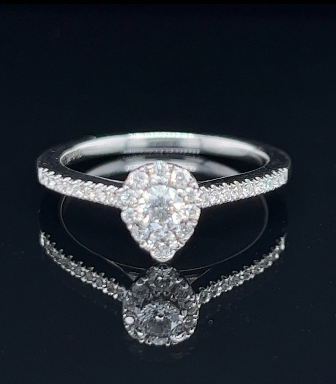 Diamond Pear Cut Platinum Ring