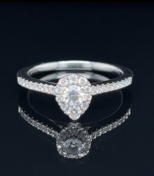 Diamond Pear Cut Platinum Ring