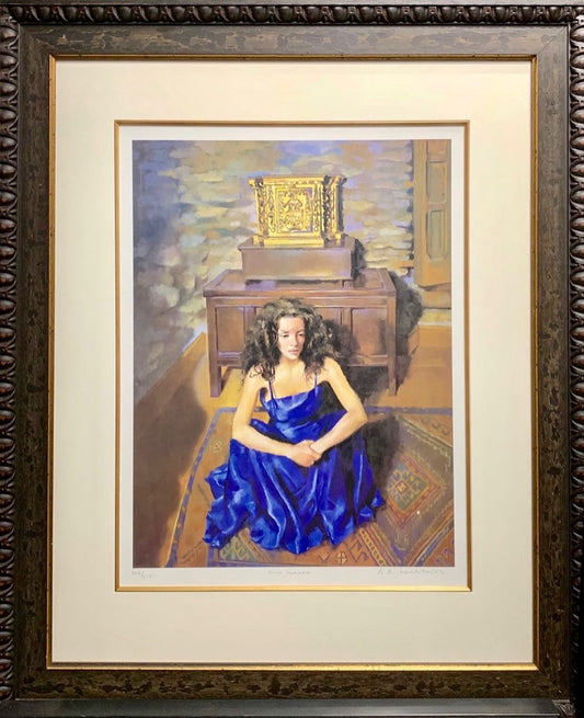 Anna In Blue Dress Limited Edition Print By Robert Lenkiewicz
