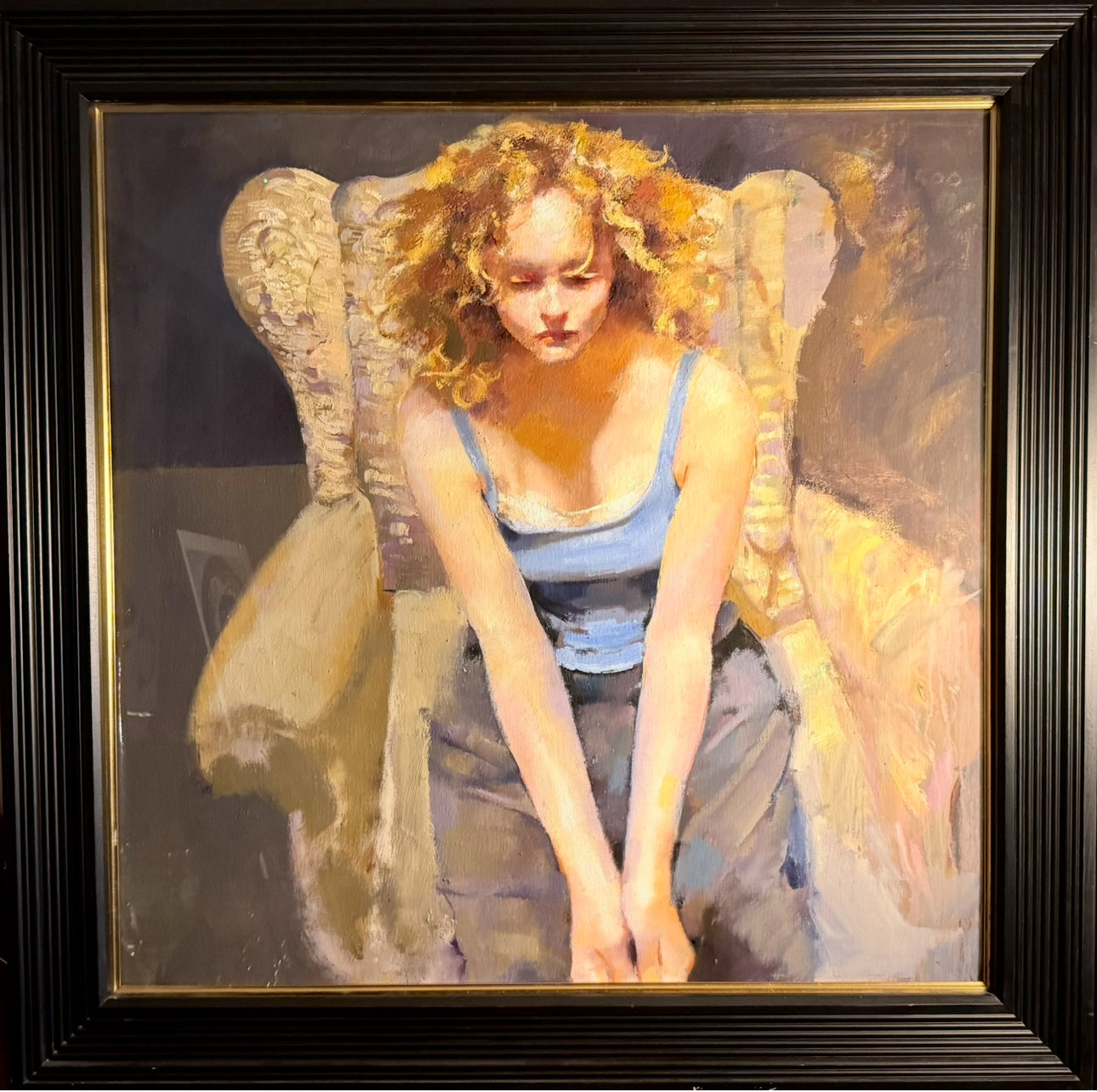 Lisa In Arm Chair By Robert Lenkiewicz