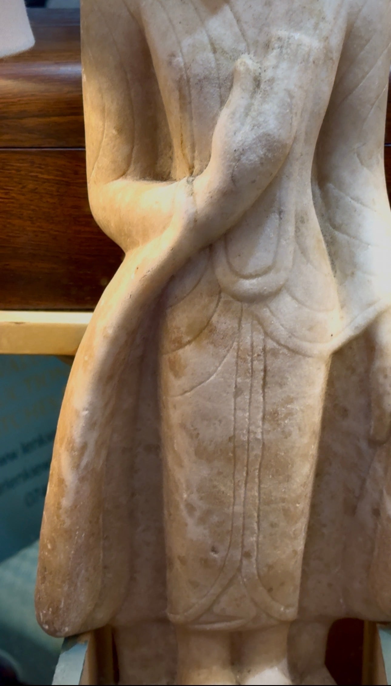 Burmese Alabaster Marble Figure Standing Buddha Shan States (1287-1885), Circa 18th Century