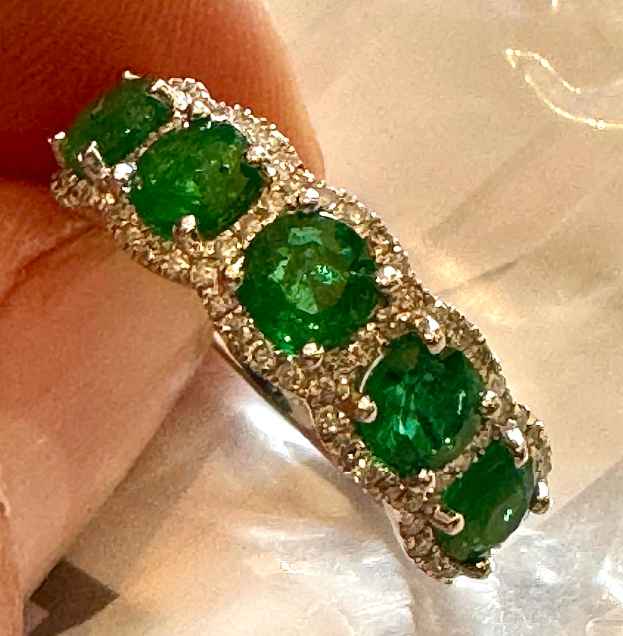 Emerald 5 Stone Ring