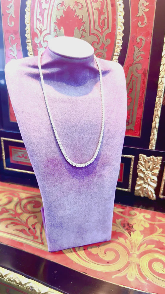 Ladies Diamond Rivière Necklace 18ct White Gold