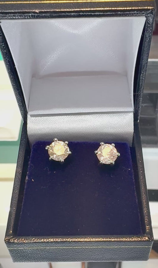 Diamond Solitaire studs Certificated 3.02ct