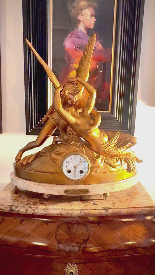 French 19th Century Clock Amour et Psyche by Antonio Canova