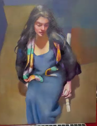 Esther With Silk Scarf By Robert Lenkiewicz (1941 - 2002)